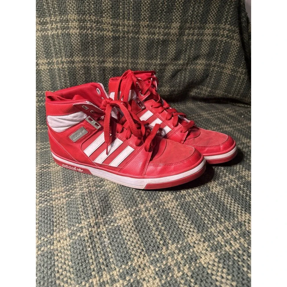 Adidas Hard Court 2 Hi II Men's High Top Sneakers Red/White G59666 Size 11